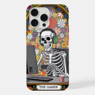 The Gamer Skeleton – Retro Floral Vibes Gaming Art iPhone 15 Pro Max Case