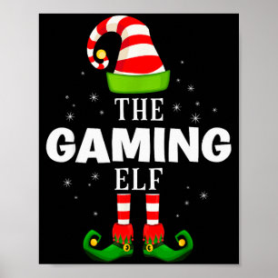 The Gaming Elf Christmas Pjs Matching Pajama  Poster