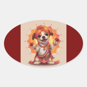 The Garba Guardian Oval Sticker