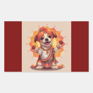 The Garba Guardian Rectangular Sticker