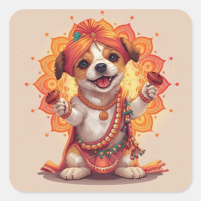 The Garba Guardian Square Sticker (Front)