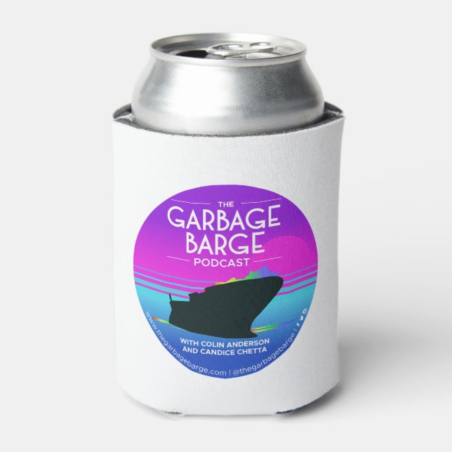 The Garbage Barge Podcast Logo Beer/Can Coozy! Can Cooler (Can Front)
