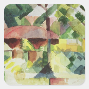The Garden, 1914 (w/c on paper) Square Sticker