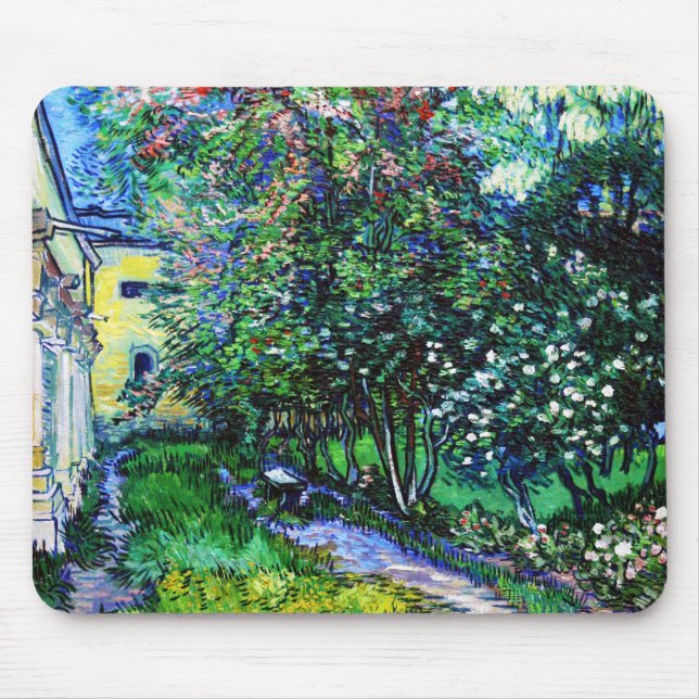 The Garden at the Asylum at Saint-Rémy, Van Gogh Mouse Mat (Front)