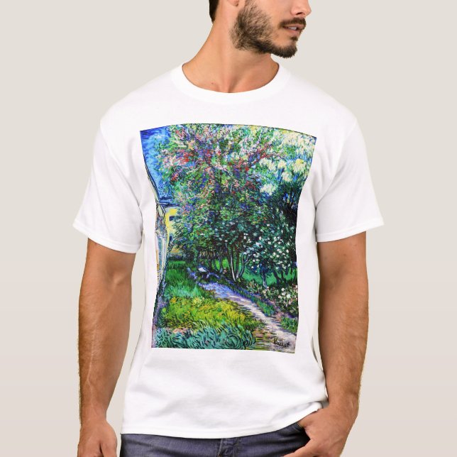 The Garden at the Asylum at Saint-Rémy, Van Gogh T-Shirt (Front)
