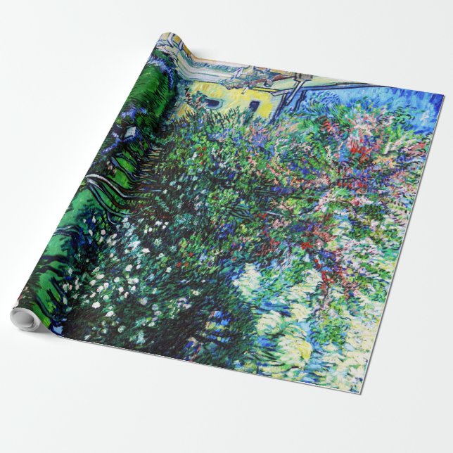 The Garden at the Asylum at Saint-Rémy, Van Gogh Wrapping Paper (Unrolled)
