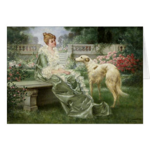 The Garden Borzoi Card