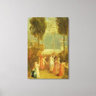 The Garden, c.1820 (oil on panel) Canvas Print