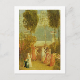 The Garden, c.1820 (oil on panel) Postcard
