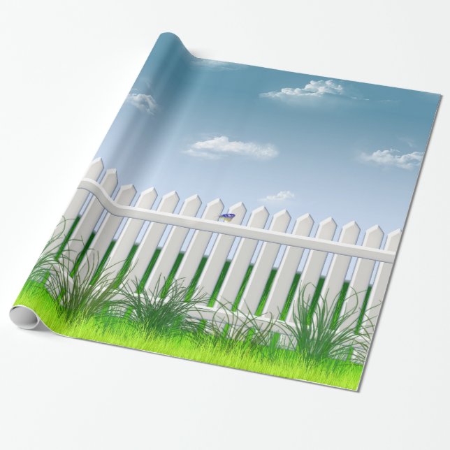 The Garden Fence Wrapping Paper (Unrolled)