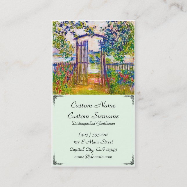 The Garden Gate at Vetheuil Claude Monet Business Card (Front)