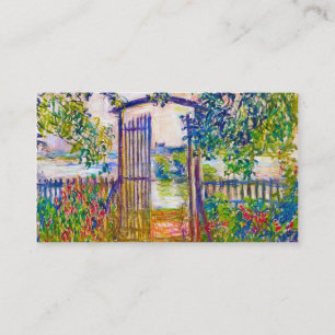 The Garden Gate at Vetheuil Claude Monet painting Business Card