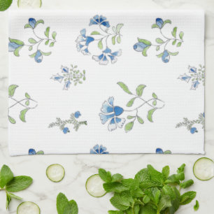 The garden in blues tea towel