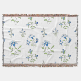 The garden in blues throw blanket