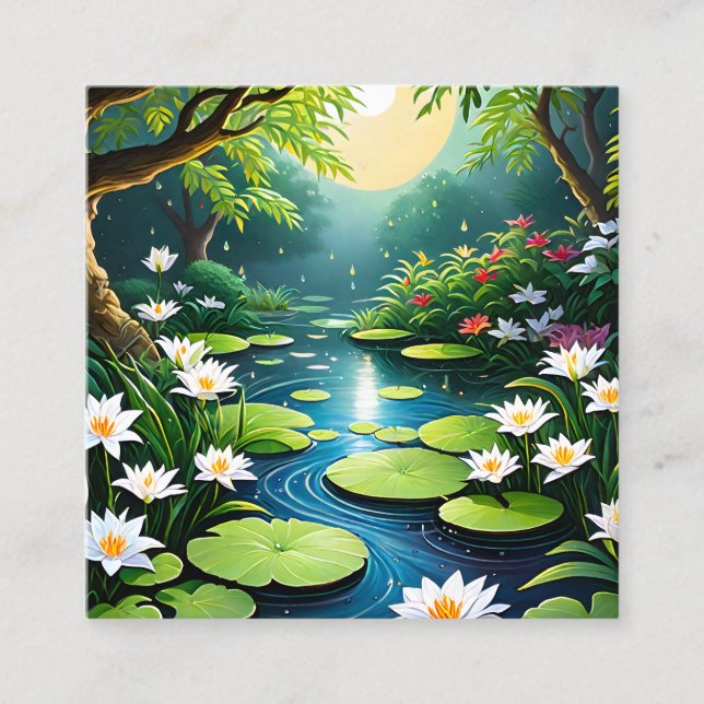 The garden is a quiet place, perfect for contempla square business card (Front)