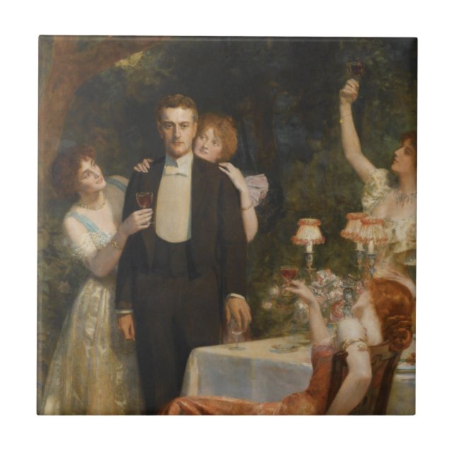 The Garden of Armida (by John Collier) Tile (Front)