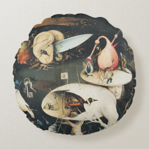 The Garden of Earthly Delights 2 Round Cushion