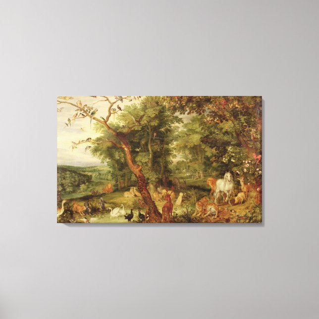 The Garden of Eden; in the background The Temptati Canvas Print (Front)