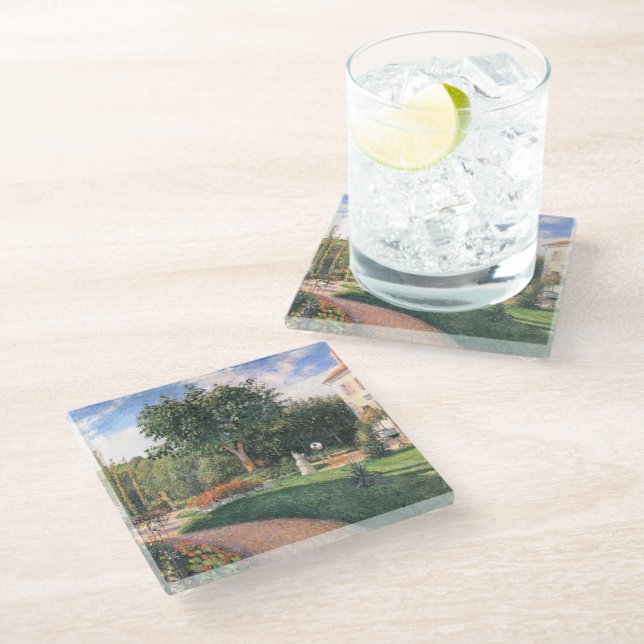 The Garden of Les Mathurins Camille Pissarro   Glass Coaster (Angled)