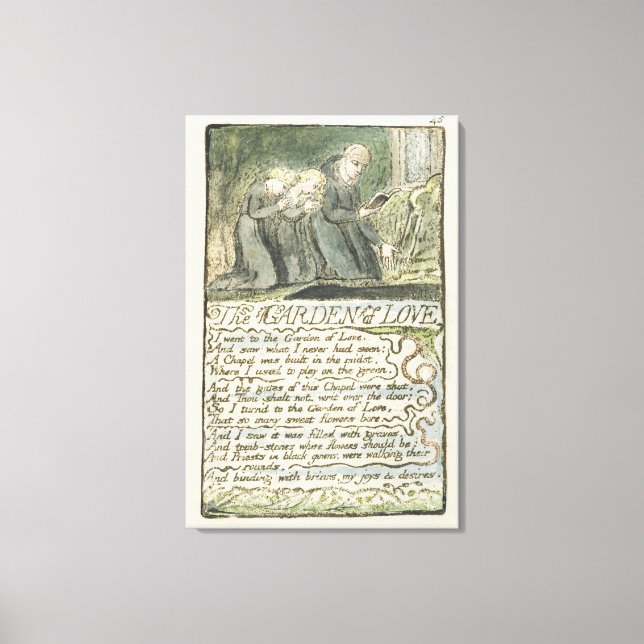 'The Garden of Love', plate 45 (Bentley 44) from ' Canvas Print (Front)