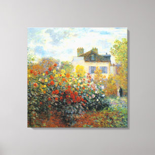 The Garden of Monet at Argenteuil Fine Art 24 x 24 Canvas Print