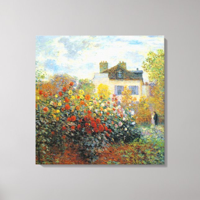 The Garden of Monet at Argenteuil Fine Art 24 x 24 Canvas Print (Front)