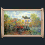 The Garden of Monet at Argenteuil Monet Fine Art Serving Tray<br><div class="desc">The Garden of Monet at Argenteuil is an Impressionism landscape painting by French artist,  Claude Monet,  c. 1873 showing a beautiful garden with he and his wife standing together in the background.</div>