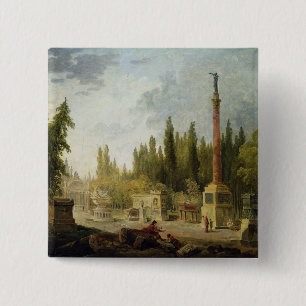 The Garden of the Musee des Monuments Francais 15 Cm Square Badge
