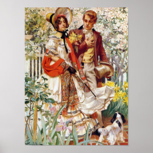 The Garden Walk, 1904 by J. C. Leyendecker Poster
