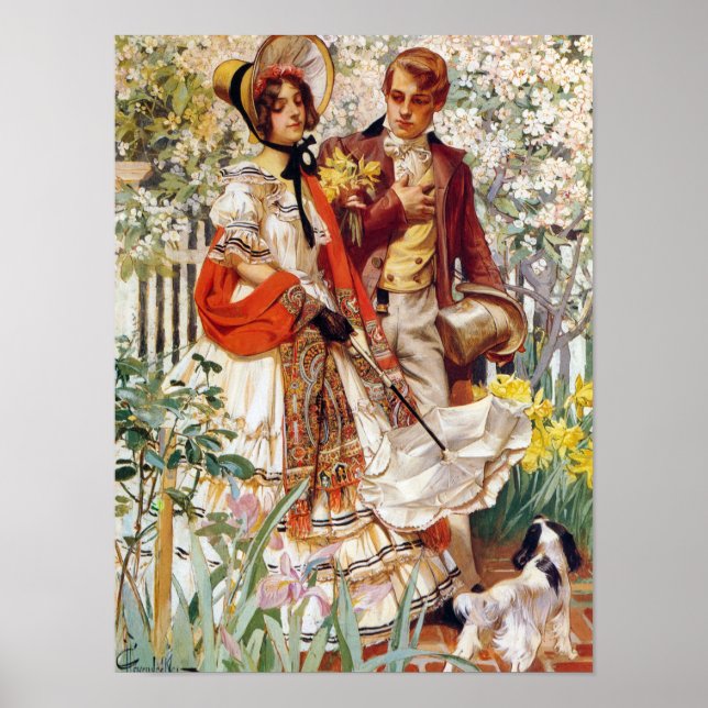 The Garden Walk, 1904 by J. C. Leyendecker Poster (Front)
