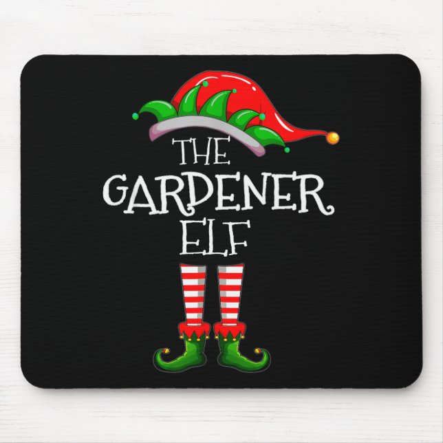 The Gardener Elf Matching Family Group Christmas P Mouse Mat (Front)
