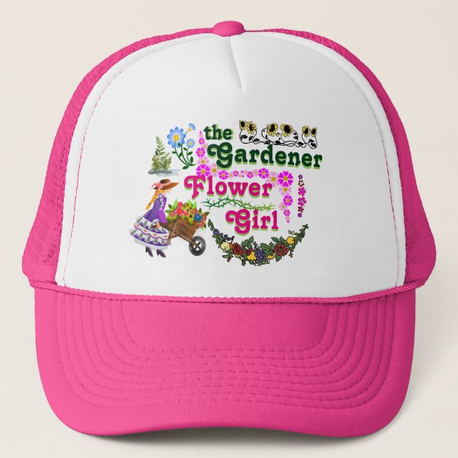 The Gardener Flower Girl Trucker Hat! Hat (Front)