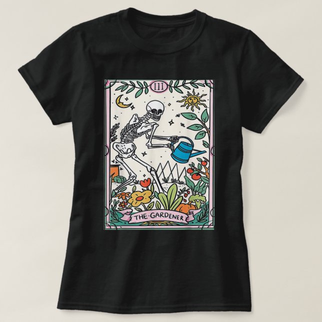 The Gardener Tarot Card Mystical Witchy Gardening  T-Shirt (Design Front)