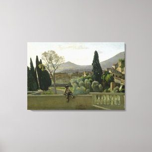 The Gardens of the Villa d'Este, Tivoli, 1843 Canvas Print