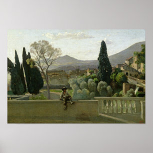 The Gardens of the Villa d'Este, Tivoli, 1843 Poster