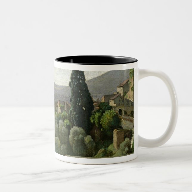 The Gardens of the Villa d'Este, Tivoli, 1843 Two-Tone Coffee Mug (Right)