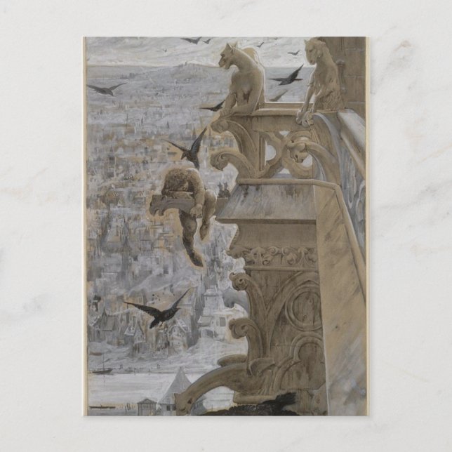 The Gargoyles at Notre-Dame de Paris Postcard (Front)