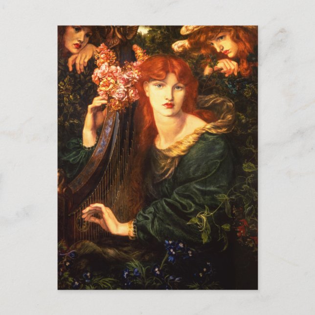 The Garlanded Woman by Dante Gabriel Rossetti Postcard (Front)