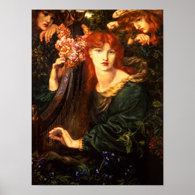 The Garlanded Woman by Dante Gabriel Rossetti Poster (Front)
