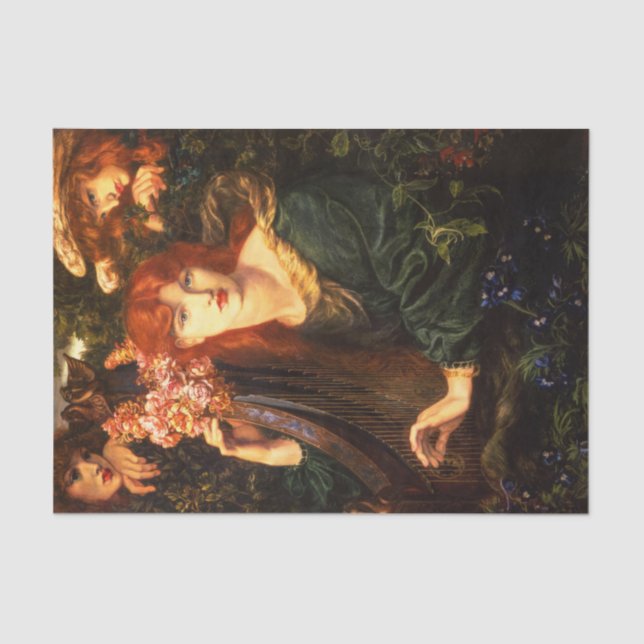 The Garlanded Woman by Dante Gabriel Rossetti Tissue Paper (Front)