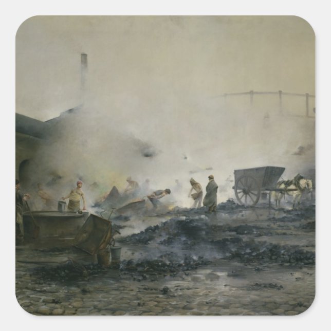 The Gas Factory at Courcelles, 1884 Square Sticker (Front)