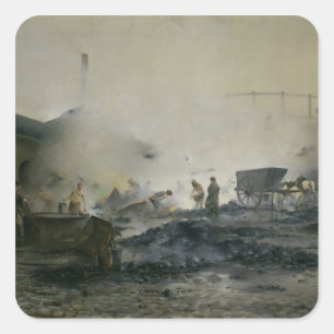 The Gas Factory at Courcelles, 1884 Square Sticker