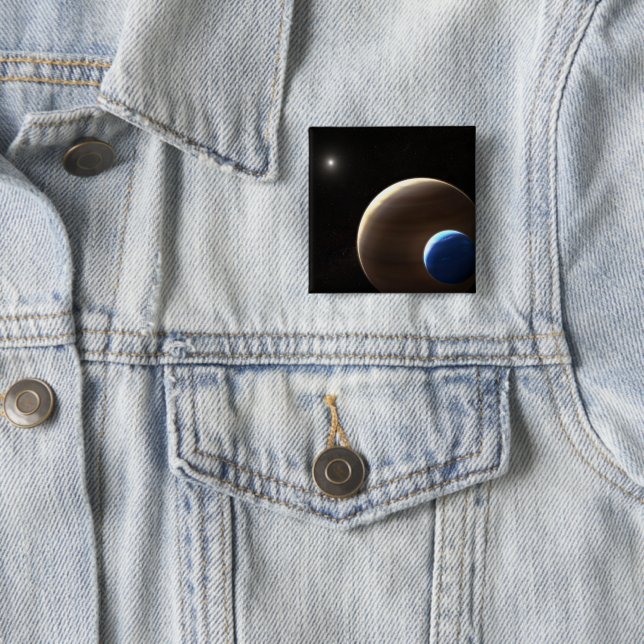 The Gas Giant Planet Kepler-1625b 15 Cm Square Badge (In Situ)