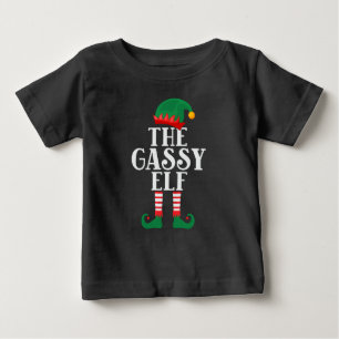 The Gassy Elf Funny Christmas Baby T-Shirt