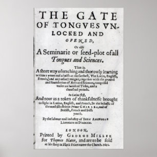 The Gate of Tongues Unlocked', 1631 Poster