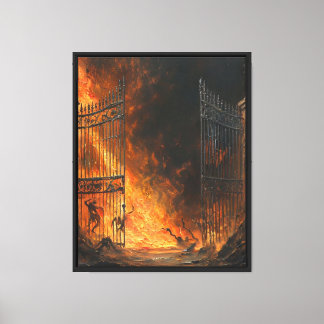 The Gates of Hell – Moody Vintage Oil Painting Canvas Print
