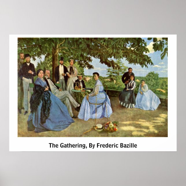 The Gathering, By Frederic Bazille Poster (Front)