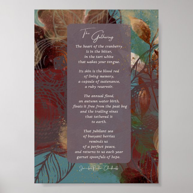 The Gathering cranberry poem w/ fall colours Poster (Front)