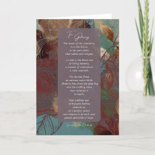 The Gathering cranberry poem w/ fall colours Thank You Card