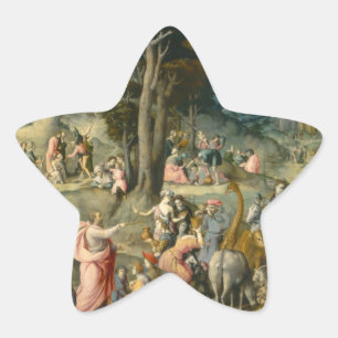 The Gathering of Manna - Francesco Bacchiacca Star Sticker